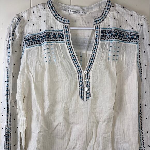 Veronica Beard | Carta Embroidered‎ Blouse | - Picture 3 of 7